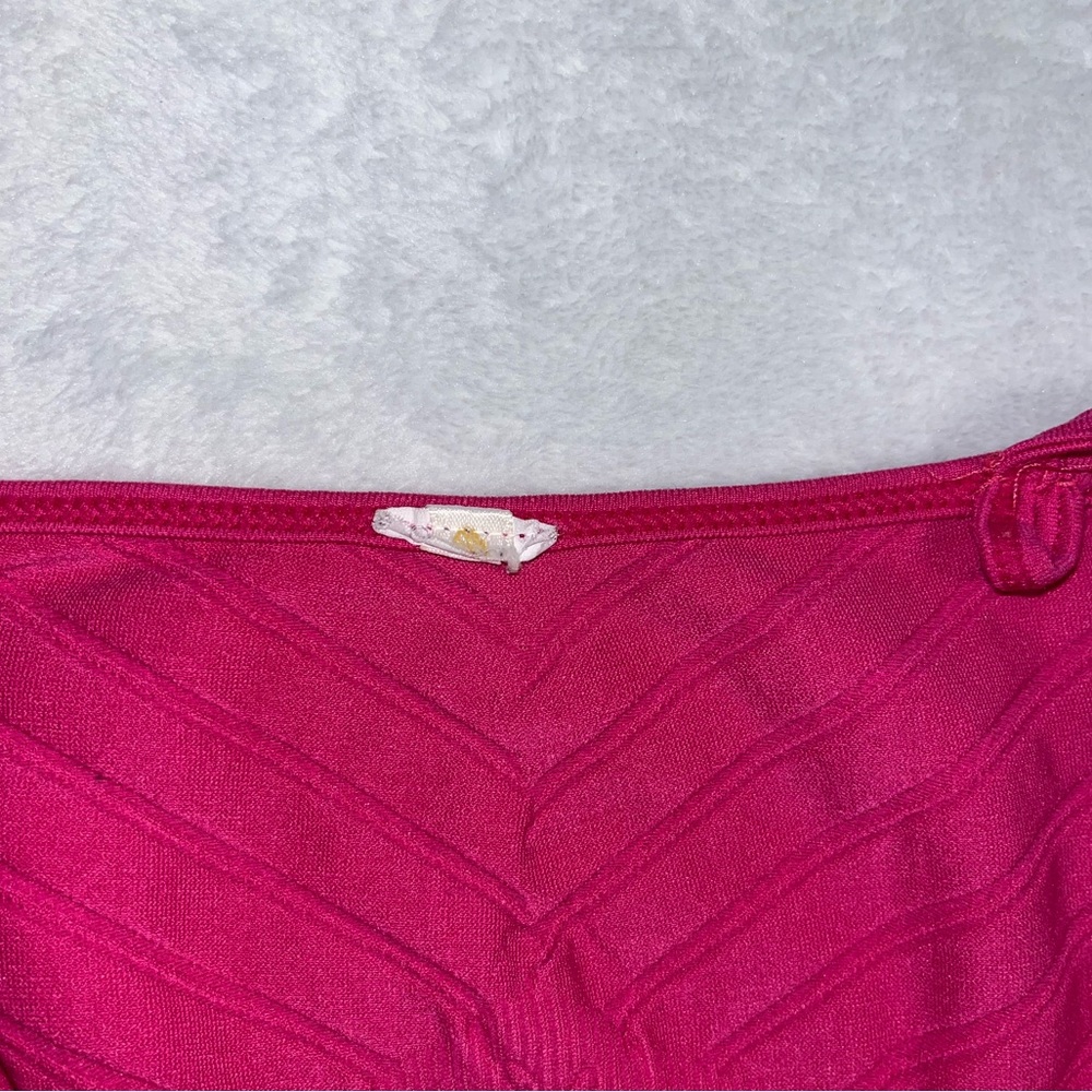Vintage Y2K Bedazzled Sequin Pink Floral Fitted Top - Picture 7 of 7